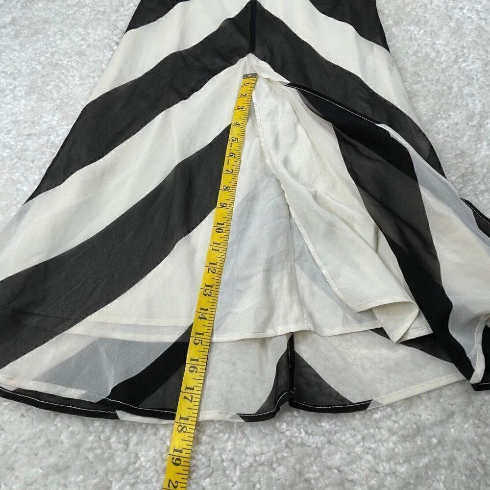 Christopher John Roberts Black White Chevron Slip Maxi Dress NEW - Picture 14 of 16